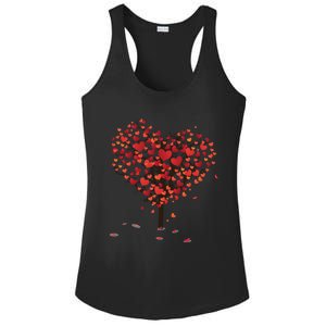 Happy Valentine's Day Love Heart Grows On A Tree Graphic Tee Gift Ladies PosiCharge Competitor Racerback Tank