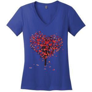 Happy Valentine's Day Love Heart Grows On A Tree Graphic Tee Gift Women's V-Neck T-Shirt