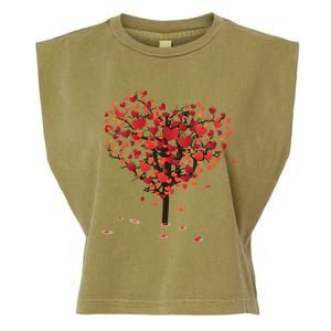 Happy Valentine's Day Love Heart Grows On A Tree Graphic Tee Gift Garment-Dyed Women's Muscle Tee