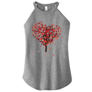 Happy Valentine's Day Love Heart Grows On A Tree Graphic Tee Gift Women's Perfect Tri Rocker Tank