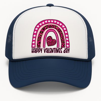 Happy Valentines Day Leopard Valentine Gift Trucker Hat