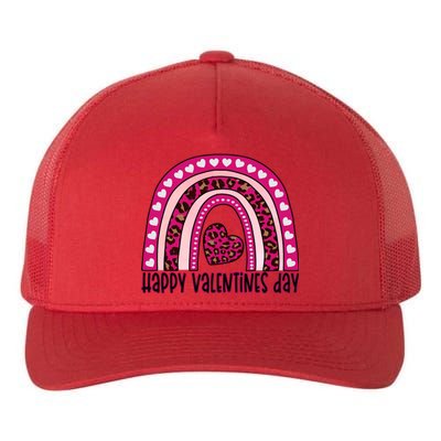 Happy Valentines Day Leopard Valentine Gift Yupoong Adult 5-Panel Trucker Hat