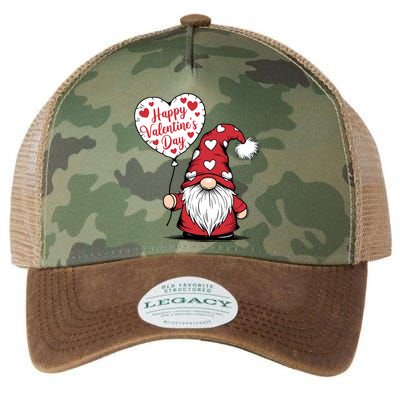 Happy ValentineS Day Cute Gnome Legacy Tie Dye Trucker Hat