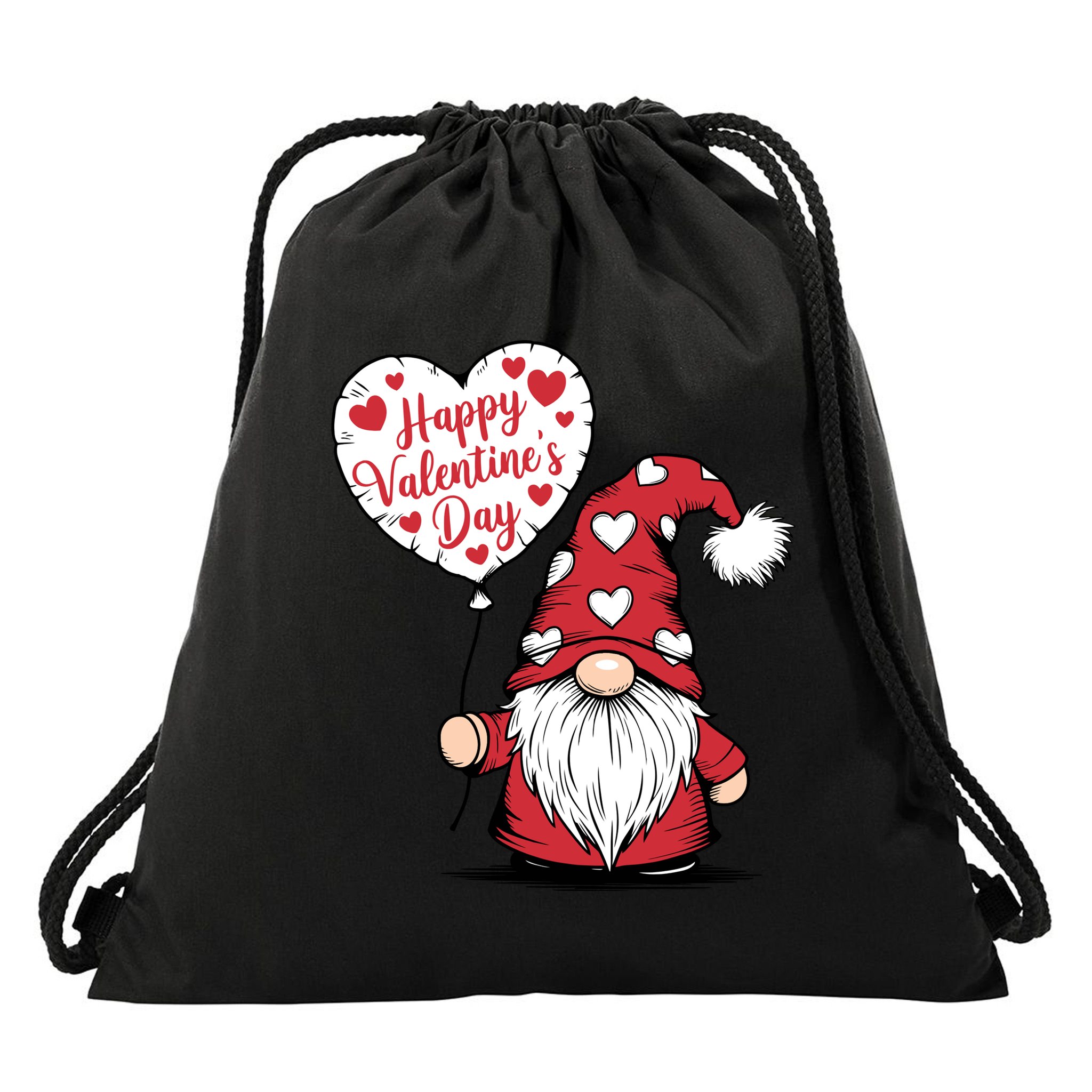Happy ValentineS Day Cute Gnome Drawstring Bag