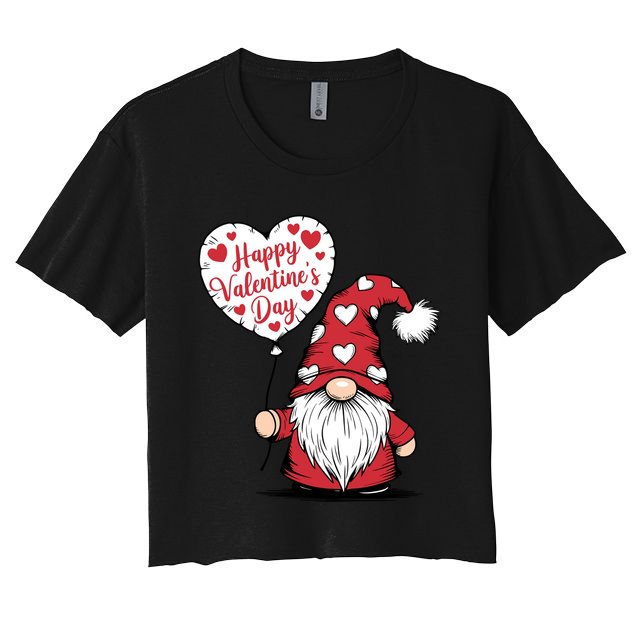 Happy ValentineS Day Cute Gnome Crop Top