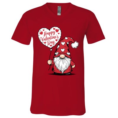 Happy ValentineS Day Cute Gnome V-Neck T-Shirt