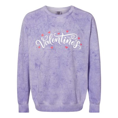 Happy Valentines Day Logo Colorblast Crewneck Sweatshirt