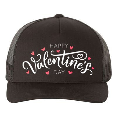 Happy Valentines Day Logo Yupoong Adult 5-Panel Trucker Hat