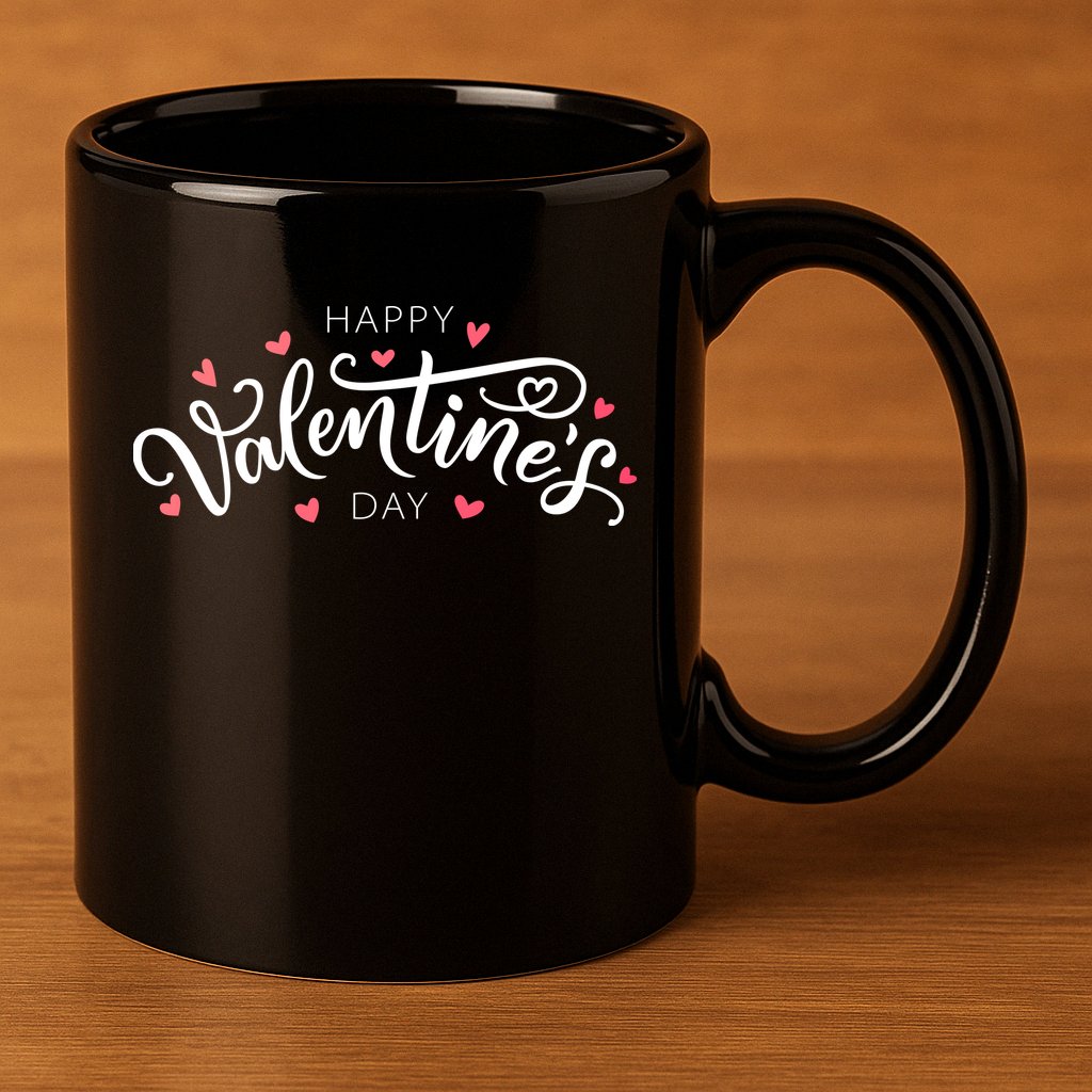 Happy Valentines Day Logo 11oz C Handle Ceramic Mug
