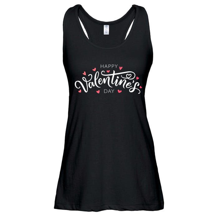 Happy Valentines Day Logo Ladies Essential Flowy Tank