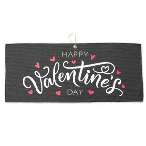 Happy Valentines Day Logo Large Microfiber Waffle Golf Towel