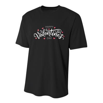 Happy Valentines Day Logo Youth Performance Sprint T-Shirt