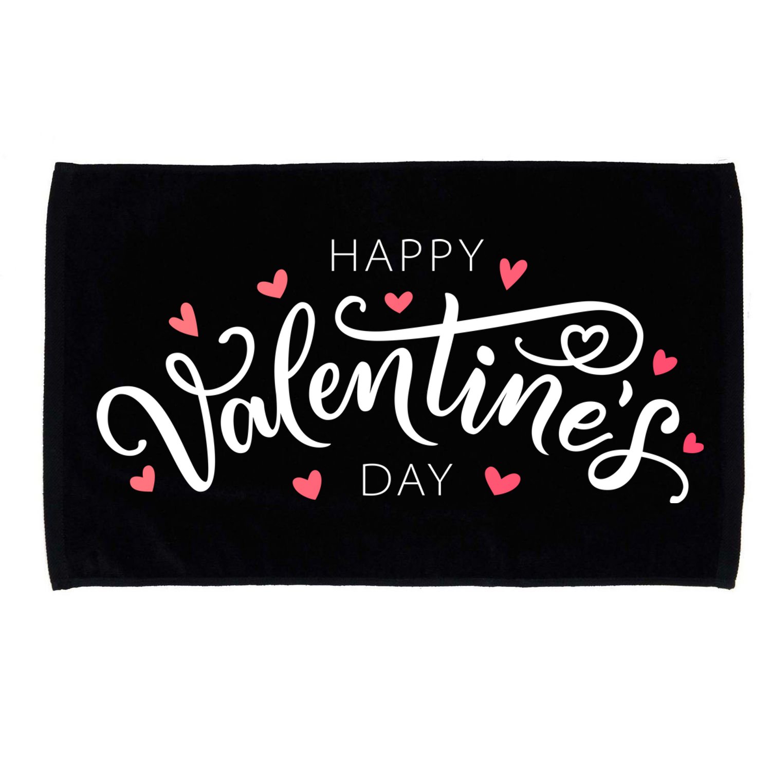 Happy Valentines Day Logo Microfiber Hand Towel