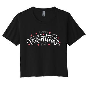 Happy Valentines Day Logo Women's Crop Top Tee