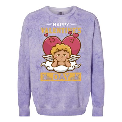 Happy Valentine's Day Colorblast Crewneck Sweatshirt