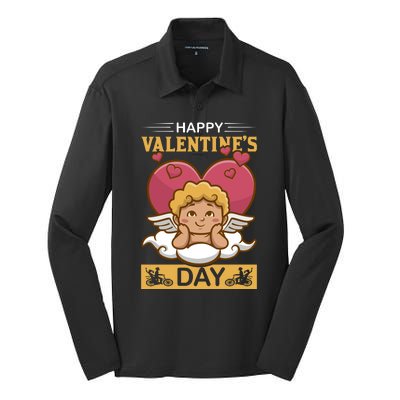 Happy Valentine's Day Silk Touch Performance Long Sleeve Polo