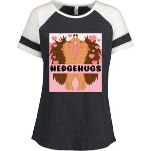 Hedgehugs Valentines Day Cute Hedgehog Vgiftday Pajama Couple Cute Gift Enza Ladies Jersey Colorblock Tee