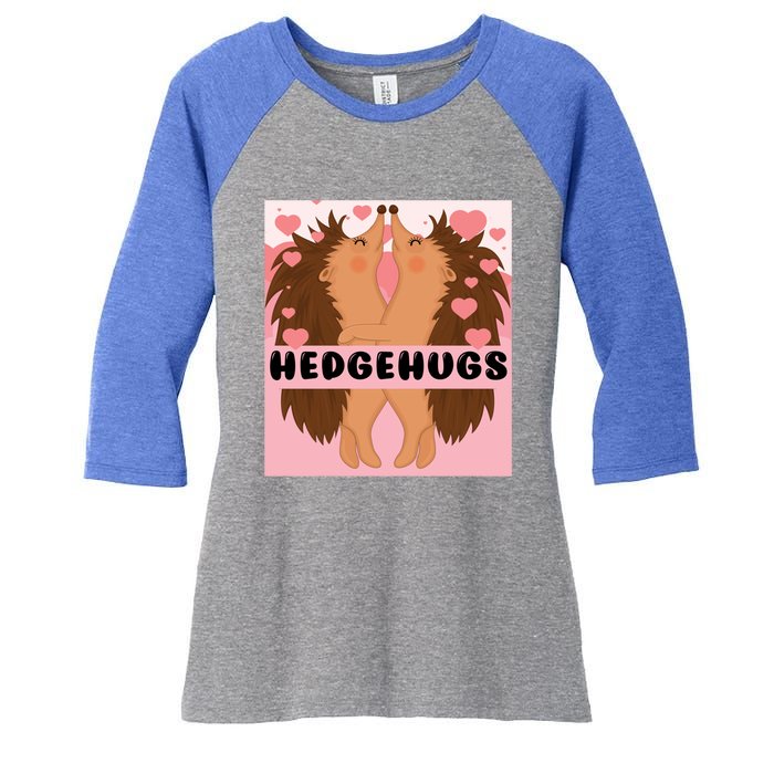 Hedgehugs Valentines Day Cute Hedgehog Vgiftday Pajama Couple Cute Gift Women's Tri-Blend 3/4-Sleeve Raglan Shirt