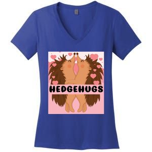 Hedgehugs Valentines Day Cute Hedgehog Vgiftday Pajama Couple Cute Gift Women's V-Neck T-Shirt