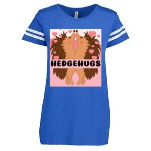 Hedgehugs Valentines Day Cute Hedgehog Vgiftday Pajama Couple Cute Gift Enza Ladies Jersey Football T-Shirt