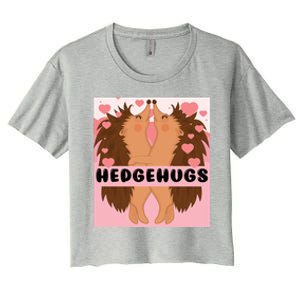 Hedgehugs Valentines Day Cute Hedgehog Vgiftday Pajama Couple Cute Gift Women's Crop Top Tee