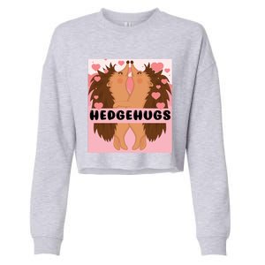 Hedgehugs Valentines Day Cute Hedgehog Vgiftday Pajama Couple Cute Gift Cropped Pullover Crew