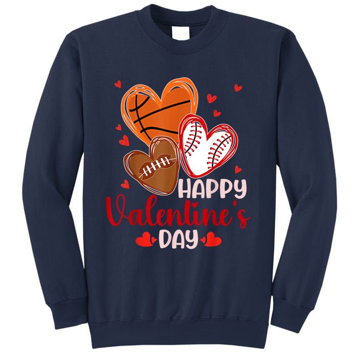 Happy Valentines Day Basketball Baseball Football Sweatshirt