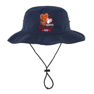 Happy Valentines Day Basketball Baseball Football Legacy Cool Fit Booney Bucket Hat