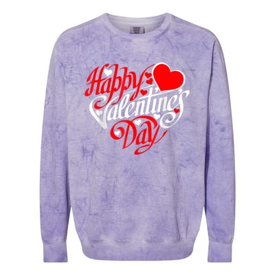 Happy Valentines Day Valentine Heart Shape Colorblast Crewneck Sweatshirt