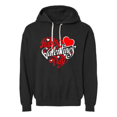 Happy Valentines Day Valentine Heart Shape Garment-Dyed Fleece Hoodie