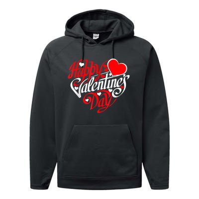 Happy Valentines Day Valentine Heart Shape Performance Fleece Hoodie