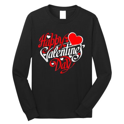 Happy Valentines Day Valentine Heart Shape Long Sleeve Shirt