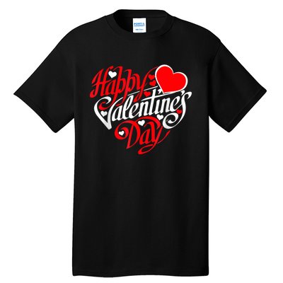 Happy Valentines Day Valentine Heart Shape Tall T-Shirt