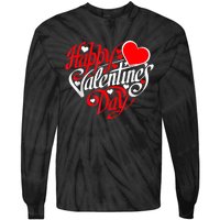 Happy Valentines Day Valentine Heart Shape Tie-Dye Long Sleeve Shirt