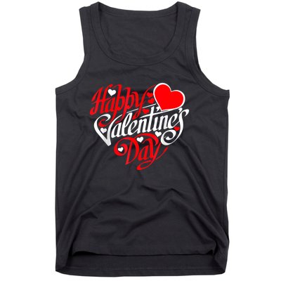 Happy Valentines Day Valentine Heart Shape Tank Top