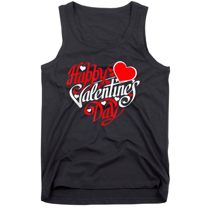 Happy Valentines Day Valentine Heart Shape Tank Top