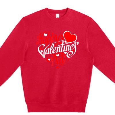 Happy Valentines Day Valentine Heart Shape Premium Crewneck Sweatshirt