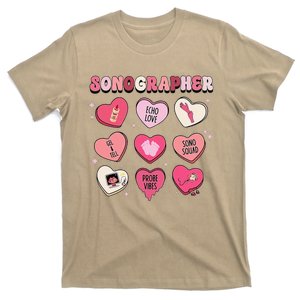 Heart ValentineS Day Sonographer Ultrasound Technologist T-Shirt