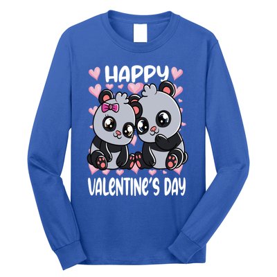 Happy Valentine's Day Panda Bears Pandas Valentines Day Cute Gift Long Sleeve Shirt