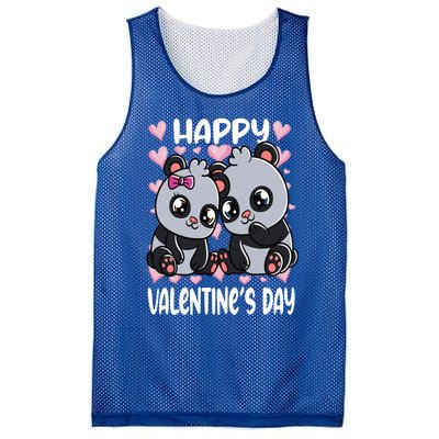 Happy Valentine's Day Panda Bears Pandas Valentines Day Cute Gift Mesh Reversible Basketball Jersey Tank