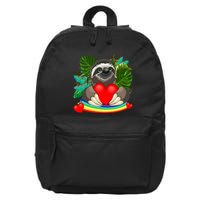 Happy Valentines Day Cute Sloth With Rainbow And Heart 16 in Basic Backpack