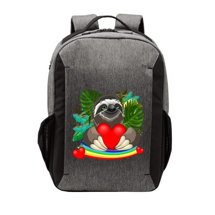 Happy Valentines Day Cute Sloth With Rainbow And Heart Vector Backpack