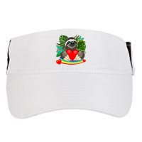 Happy Valentines Day Cute Sloth With Rainbow And Heart Adult Drive Performance Visor