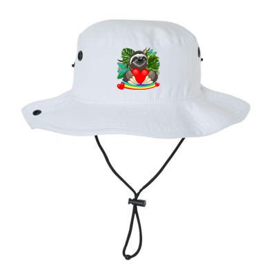 Happy Valentines Day Cute Sloth With Rainbow And Heart Bucket Hat
