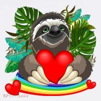 Happy Valentines Day Cute Sloth With Rainbow And Heart Mug