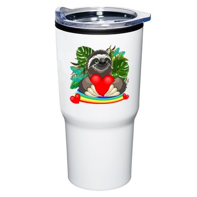 Happy Valentines Day Cute Sloth With Rainbow And Heart Tumbler