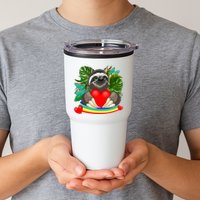 Happy Valentines Day Cute Sloth With Rainbow And Heart Tumbler
