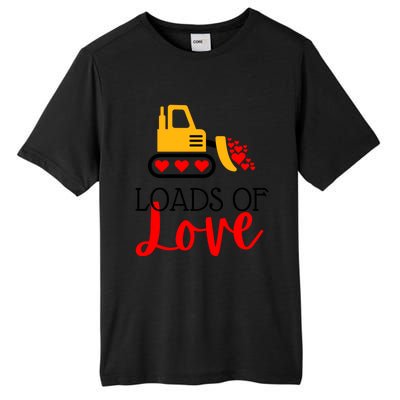 Happy Valentines Day Excavator Loads Of Love Great Gift Tall Fusion ChromaSoft Performance T-Shirt