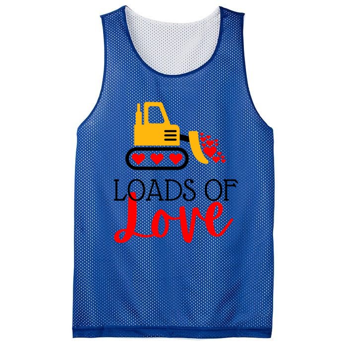 Happy Valentines Day Excavator Loads Of Love Great Gift Mesh Reversible Basketball Jersey Tank