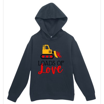 Happy Valentines Day Excavator Loads Of Love Great Gift Urban Pullover Hoodie